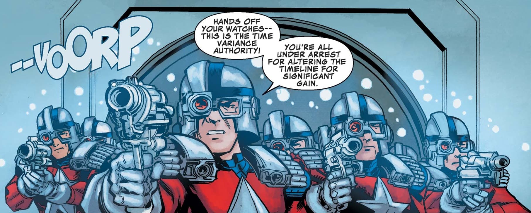 The Minutemen hunt down Wolverine in WOLVERINE: INFINITY WATCH (2019) #4.