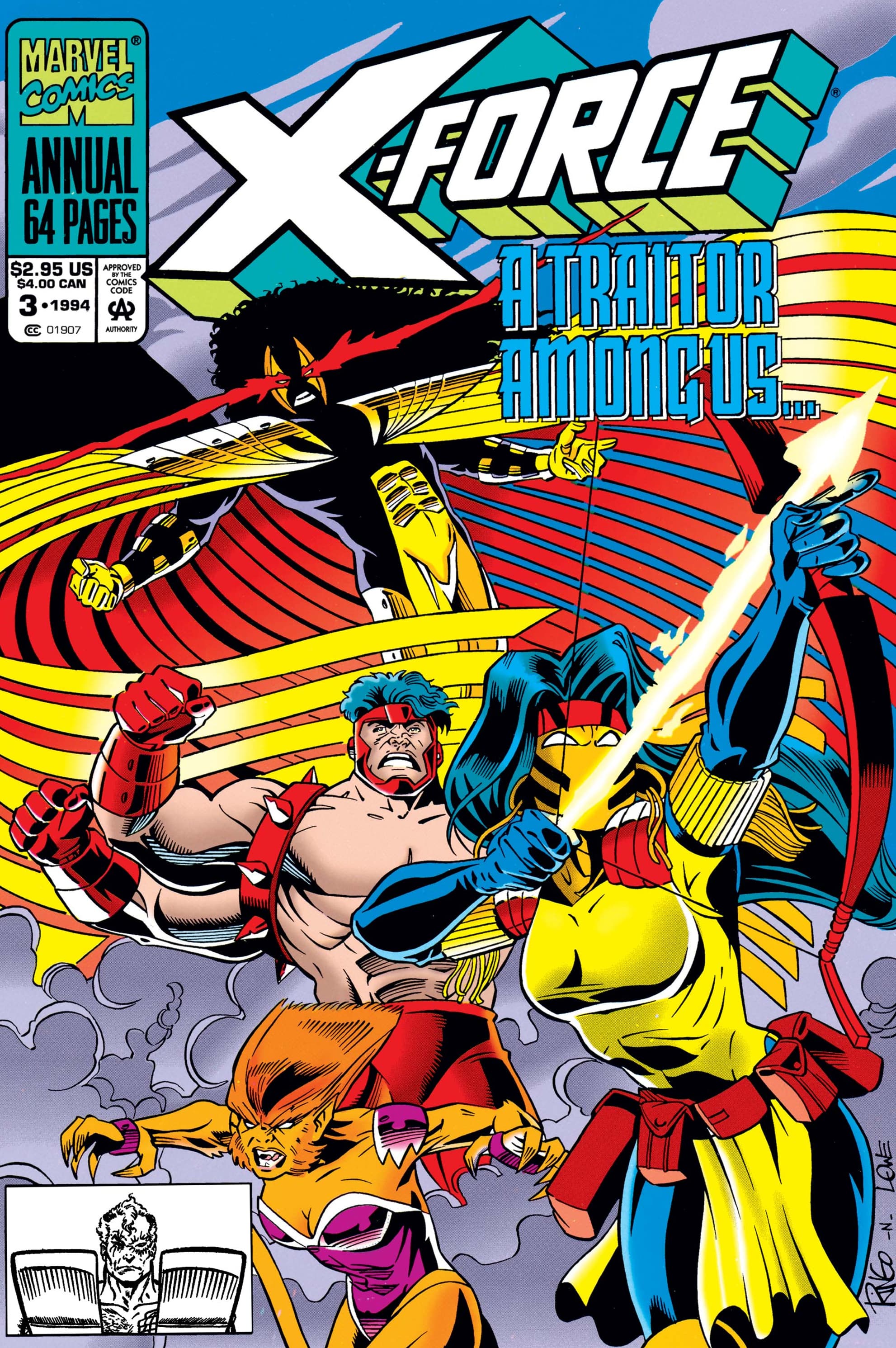 X-FORCE ANNUAL (1992) #3 cover by Mike Wieringo, John Lowe, and Ariane Lenshoek