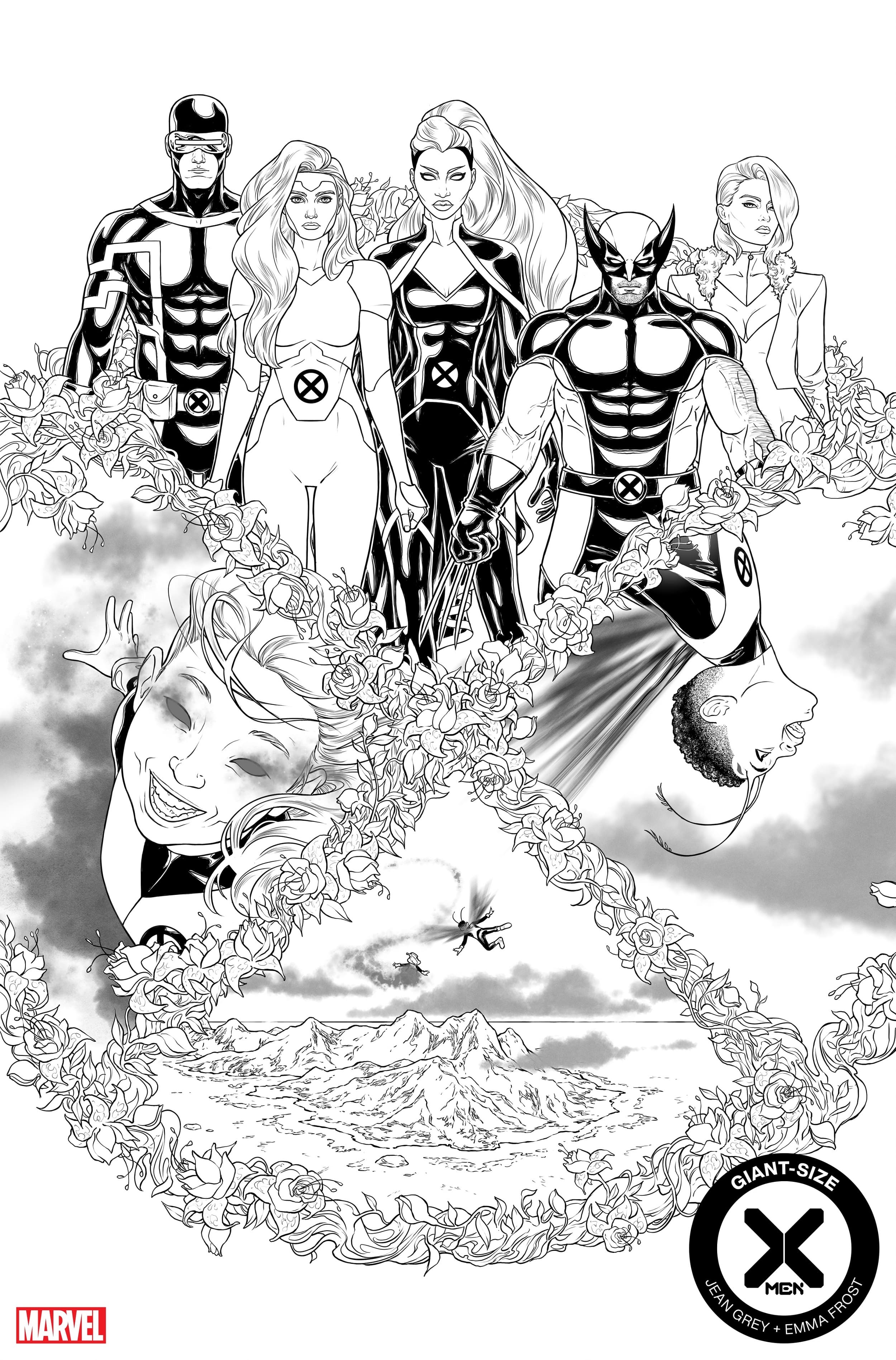 GIANT-SIZE X-MEN: JEAN GREY AND EMMA FROST preview inks by Russell Dauterman
