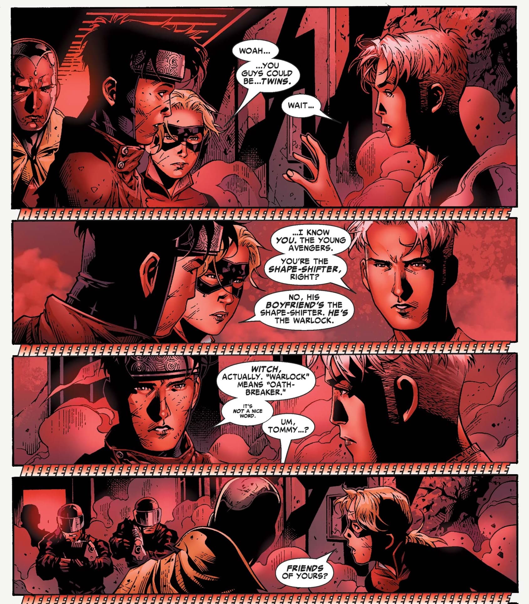 The reunion of brothers in YOUNG AVENGERS (2005) #10.