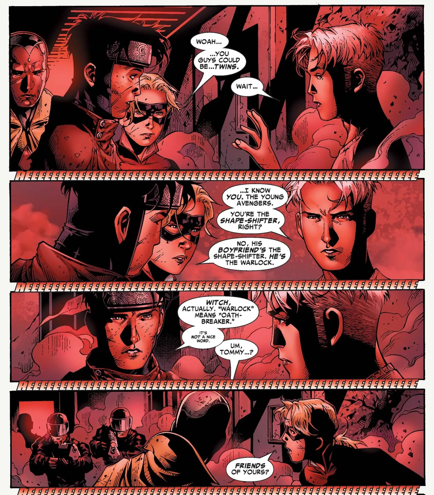 The reunion of brothers in YOUNG AVENGERS (2005) #10.