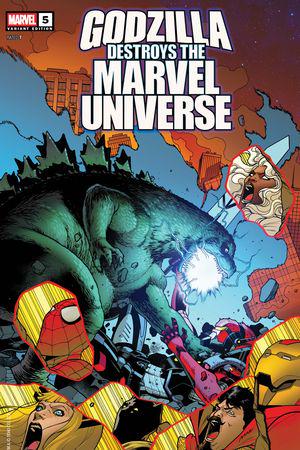 Godzilla Destroys the Marvel Universe (2025) #5 (Variant)