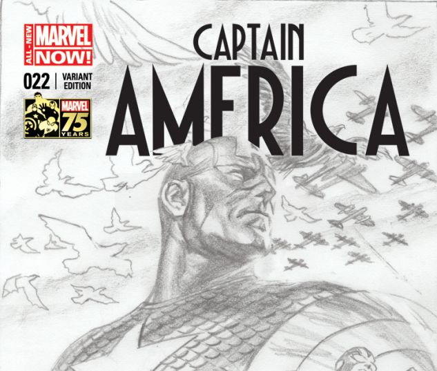 CAPTAIN AMERICA 22 ROSS 75TH ANNIVERSARY SKETCH VARIANT (ANMN, WITH DIGITAL CODE)
