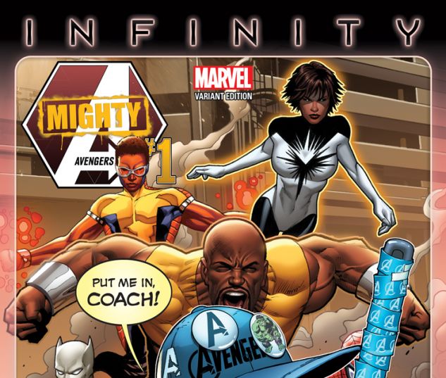 MIGHTY AVENGERS 1 BARBERI PARTY VARIANT (INF, WITH DIGITAL CODE)