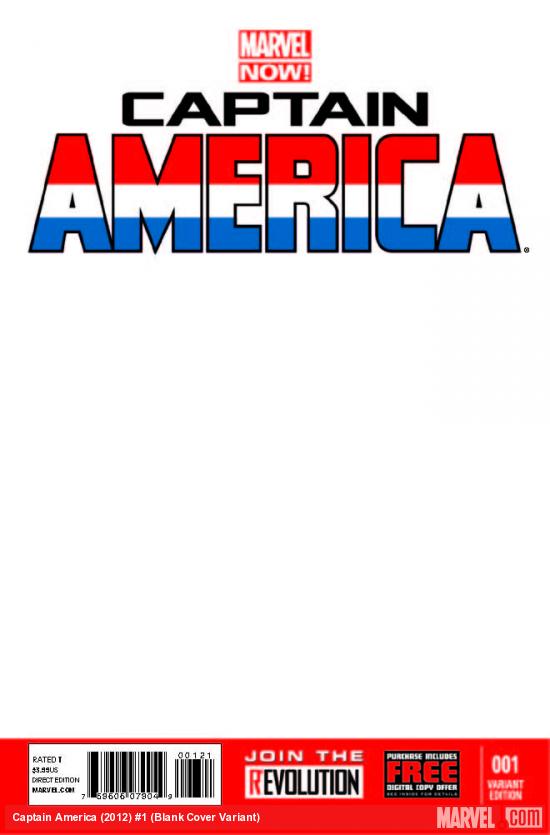 Captain America (2012) #1 (Blank Cover Variant)