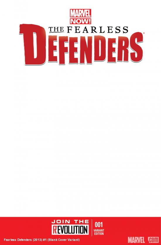 Fearless Defenders (2013) #1 (Blank Cover Variant)