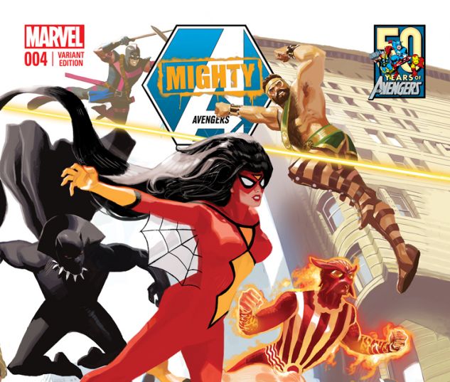 MIGHTY AVENGERS 4.INH ACUNA AVENGERS 50TH ANNIVERSARY VARIANT (WITH DIGITAL CODE)