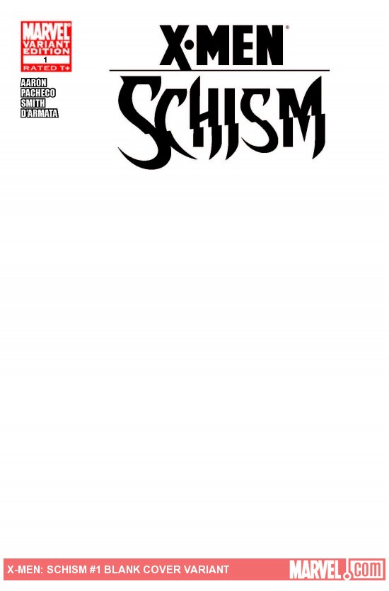 X-Men: Schism (2011) #1 (Blank Cover Variant)