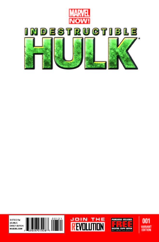 Indestructible Hulk (2012) #1 (Blank Cover Variant)