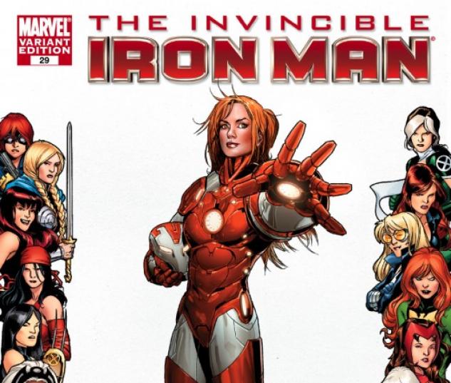 INVINCIBLE IRON MAN #29 WOMEN OF MARVEL FRAME VARIANT cover by Salvador Larroca