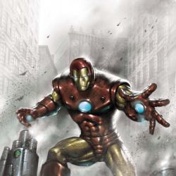 Indomitable Iron Man Black and White