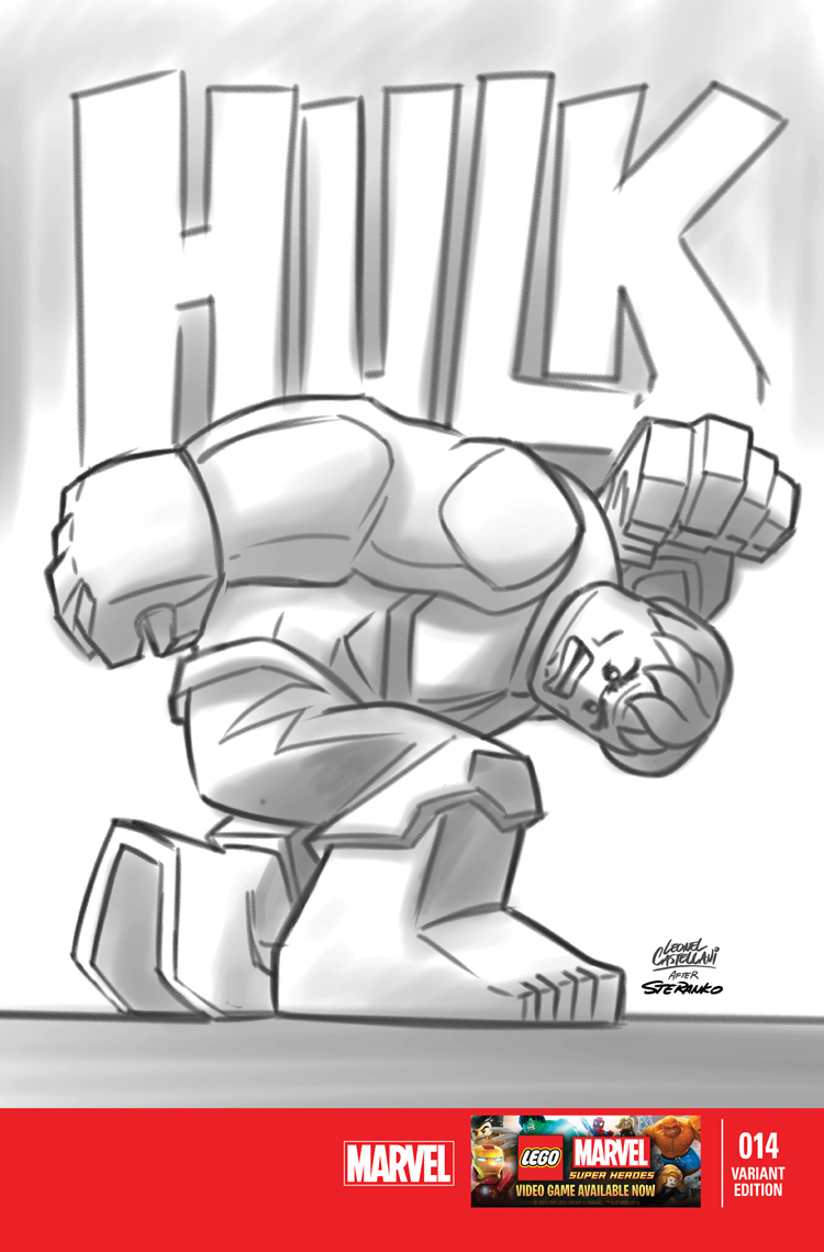 Indestructible Hulk (2012) #14 (Castellani Lego Sketch Variant)