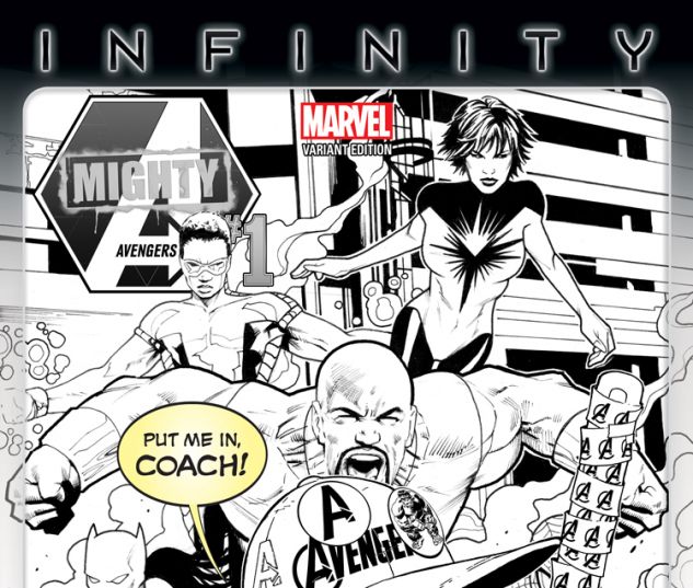 MIGHTY AVENGERS 1 BARBERI PARTY SKETCH VARIANT (INF, WITH DIGITAL CODE)