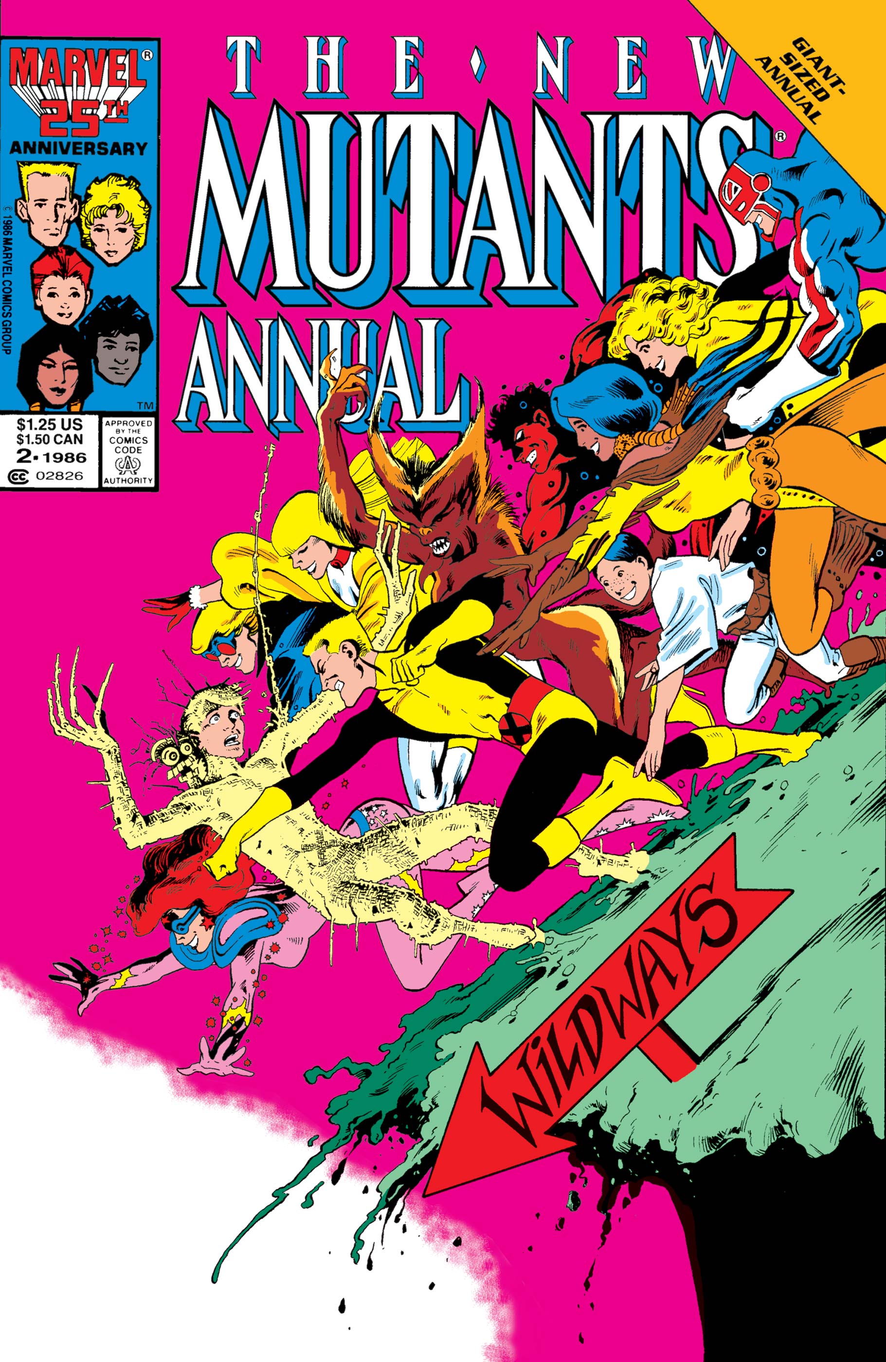 Vintage Marvel Comics The New Mutants Annual #2 Comic Book