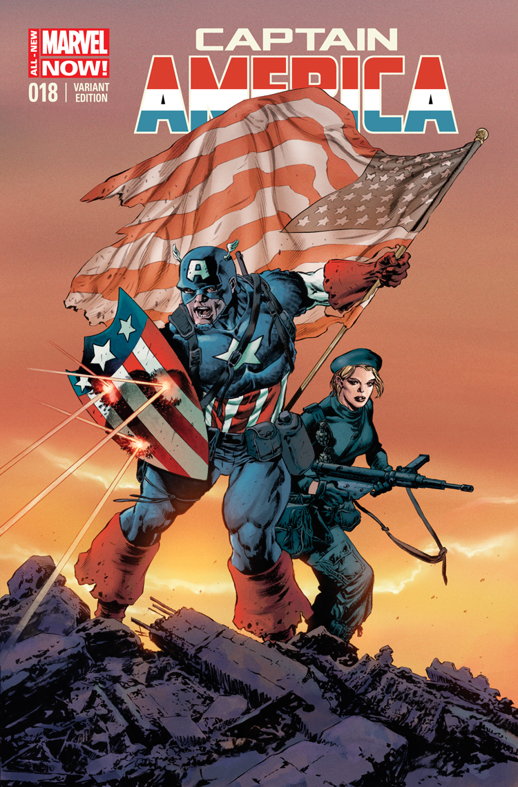 Captain America (2012) #18 (Perkins Captain America Team-&#8203;Up Variant)