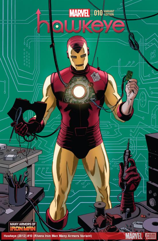 Hawkeye (2012) #10 (Rivera Iron Man Many Armors Variant)