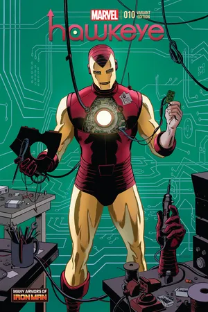 Hawkeye (2012) #10 (Rivera Iron Man Many Armors Variant) | Comic